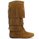 V-Luxury Womens 28-Mudd55 Closed Toe Mid Calf Knee High Mocassin Flat Boot,Rust,9