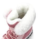 COOJOY Womens Winter Snow Boots Waterproof Shoes Walking Comfortable Hiking Booties Furry Mid Calf Warm Lightweight Pink,US10 EU42