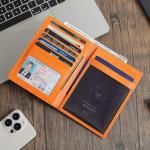 Polare Luxury RFID Blocking Leather Passport Holder Travel Wallet For Men and Women (Black/Brown with AirTag Slot)