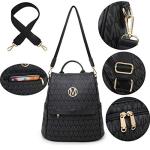 MKP Women Fashion Backpack Purse Multi Pockets Signature Anti-Theft Rucksack Travel Ladies Shoulder Bag Handbag 2Pcs