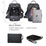 MKP Women Fashion Backpack Purse Multi Pockets Signature Anti-Theft Rucksack Travel Ladies Shoulder Bag Handbag 2Pcs