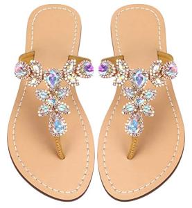 Hinyyrin Women's Bling Rhinestone Summer Sandals
