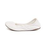 FUNKYMONKEY Women's Ballet Flats Soft Round Toe Comfortable Shoes (8 M US, White)