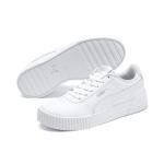 PUMA Women's Carina L Sneaker in White/Silver