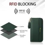 Travelambo Womens Wallet Tassel Bifold Ladies Clutch Wristlet Wrist strap Long Purse (Access Green Coal)