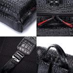 Boshiho Crocodile Pattern Leather Laptop Backpack