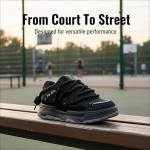 NEW SHITA Women’s Faux Leather Fashion Platform Chunky Sneakers Lightweight Breathable Height Increasing Unisex Casual Walking Tennis Running Shoes (FK2306, Black, Size 42)