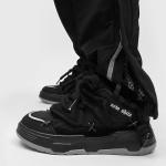 NEW SHITA Women’s Faux Leather Fashion Platform Chunky Sneakers Lightweight Breathable Height Increasing Unisex Casual Walking Tennis Running Shoes (FK2306, Black, Size 42)