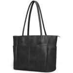 monrich Large Black Tote Bag for Women Work Vegan Leather 23L Womens Tote Purse with Zipper Ladies Handbags
