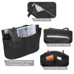 monrich Large Black Tote Bag for Women Work Vegan Leather 23L Womens Tote Purse with Zipper Ladies Handbags