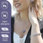 Leafael Necklaces for Women, Infinity Love Birthstone Heart Pendant with Tanzanite Purple Crystal for February, Birthday Jewelry Gifts for Her, Mom, and Wife, Silver Plated, 18 plus 2 inch Chain