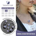 Leafael Necklaces for Women, Infinity Love Birthstone Heart Pendant with Tanzanite Purple Crystal for February, Birthday Jewelry Gifts for Her, Mom, and Wife, Silver Plated, 18 plus 2 inch Chain