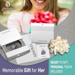 Leafael Necklaces for Women, Infinity Love Birthstone Heart Pendant with Tanzanite Purple Crystal for February, Birthday Jewelry Gifts for Her, Mom, and Wife, Silver Plated, 18 plus 2 inch Chain