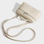 Rejolly Crossbody Bag for Women Small Pouch Top-Handle Leather Bag Designer Shoulder Handbag Quiet Luxury Trendy Purse Ostrich Elephant Grey