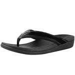 MEGNYA Comfortable Orthopedic Flip Flops for Women, Best Plantar Fasciitis Sandals for Flat Feet with Arch Support, Thong Sandals for walking Beach black Black Size 8