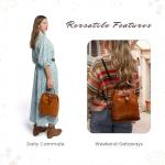 OLD TREND Genuine Leather Backpack Purse for Women Convertible Shoulder Bag Fashion Casual Backpack Ladies Leather Shoulderbag (Chestnut Ombre)