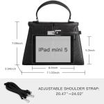 Women's Top-handle Handbags– Vegan Leather Vintage Top Handle Design with Adjustable Strap, Fashion Commuter Crossbody Bag, BLACK, Large