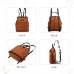 OLD TREND Genuine Leather Backpack Purse for Women Convertible Shoulder Bag Fashion Casual Backpack Ladies Leather Shoulderbag (Chestnut Ombre)
