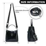 Yonami Genuine Leather Crossbody Bags for Women – Stylish Women's Crossbody Handbags and Purses, Compact Shoulder Bag (Black-3)