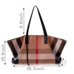 Handbags for Women, Canvas Fashion Shoulder Bag, Tote Bag Purse Top Handle Hobo Handbag, Large Capacity Purse Satchel (HB-Brown)