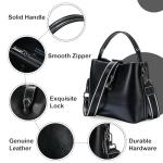 Yonami Genuine Leather Crossbody Bags for Women – Stylish Women's Crossbody Handbags and Purses, Compact Shoulder Bag (Black-3)