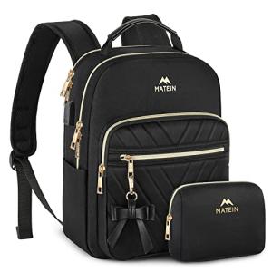 MATEIN Stylish Mini Backpack with USB Charging, Black