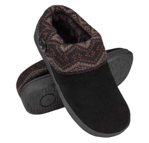 Clarks Women's Knitted Collar Clog (9 M US, Black/Aztek Multi)