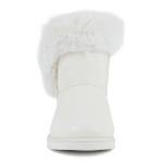 Juicy Couture Women's Slip On Winter Snow Boots Warm & Insulated Fur Lining Comfortable Fashion Booties-Krazey Kute-White-10