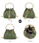 Sweetovo Sparkly Diamond Evening Bag Clutch Purses for Women Rhinestone Purse Glitter Handbag for Party Prom Cocktail Wedding (Green)