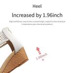 WOJWSKI Women's Slide Wedge Sandal Open Toe High Heel Zipper Back Platform (Gold-M7)