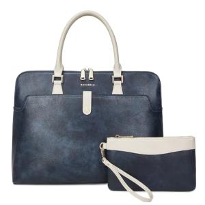 Handmade Vegan Leather Briefcase Bags,15.6 inch Large Laptop Purse Bags for Women Men Work, Top Handle Handbags and Wristlet Wallet