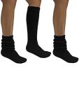 Luxury Divas Black All Cotton 3 Pack Extra Heavy Slouch Socks Made In USA
