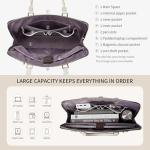 Handmade Vegan Leather Briefcase Bags,15.6 inch Large Laptop Purse Bags for Women Men Work, Top Handle Handbags and Wristlet Wallet