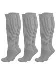 Luxury Divas Black All Cotton 3 Pack Extra Heavy Slouch Socks Made In USA