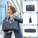 Handmade Vegan Leather Briefcase Bags,15.6 inch Large Laptop Purse Bags for Women Men Work, Top Handle Handbags and Wristlet Wallet