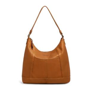 American Leather Co. Hudson Hobo Shoulder Bag for Women, Brown, Soft Leather Purse, Modern Handbag with Zippered Main Compartment & Slip Pockets, Functional & Fashionable Handbags for Women