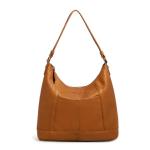 American Leather Co. Hudson Hobo Shoulder Bag for Women, Brown, Soft Leather Purse, Modern Handbag with Zippered Main Compartment & Slip Pockets, Functional & Fashionable Handbags for Women