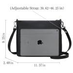 Iswee Black Crossbody Bags for Women Purse Leather Shoulder Bag Lightweight Pocketbooks Leather Handbags Tote(Matte Black)