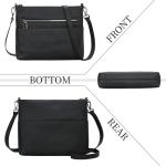 Iswee Black Crossbody Bags for Women Purse Leather Shoulder Bag Lightweight Pocketbooks Leather Handbags Tote(Matte Black)