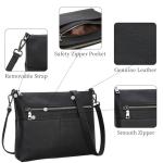 Iswee Black Crossbody Bags for Women Purse Leather Shoulder Bag Lightweight Pocketbooks Leather Handbags Tote(Matte Black)