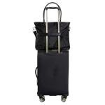 Kenneth Cole REACTION Chelsea 2-Piece Bundle - 20" Chevron Expandable 8-Wheel Carry-On Suitcase & Matching 15" Laptop Tote Bag, Black