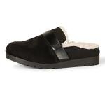 Amazon Essentials Women's Backless Shearling Memory Foam Mule, Black Microsuede, 7