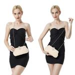 UBORSE Women Pearl Clutch Bag Noble Crystal Beaded Evening Bag Wedding Clutch with Pearl Chain (Cream-coloured)