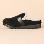 Amazon Essentials Women's Backless Shearling Memory Foam Mule, Black Microsuede, 7