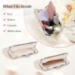 UBORSE Women Pearl Clutch Bag Noble Crystal Beaded Evening Bag Wedding Clutch with Pearl Chain (Cream-coloured)