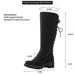 GLOBALWIN Women’s Camel Lace Up Back Boots Knee High Boots Fashion Boots For Women 8.5M