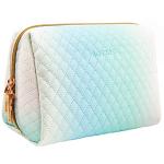 Aosbos Small Makeup Bag Travel Size Makeup Bag Cosmetic Travel Bag Cute Makeup Bags for Women Makeup Pouch Make Up Bag for Purse Gradient Green White