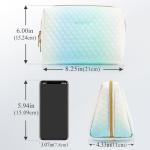 Aosbos Small Makeup Bag Travel Size Makeup Bag Cosmetic Travel Bag Cute Makeup Bags for Women Makeup Pouch Make Up Bag for Purse Gradient Green White