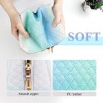 Aosbos Small Makeup Bag Travel Size Makeup Bag Cosmetic Travel Bag Cute Makeup Bags for Women Makeup Pouch Make Up Bag for Purse Gradient Green White