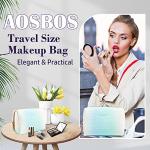 Aosbos Small Makeup Bag Travel Size Makeup Bag Cosmetic Travel Bag Cute Makeup Bags for Women Makeup Pouch Make Up Bag for Purse Gradient Green White